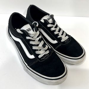 Vans Canvas Old School Black and White Shoes Youth 4